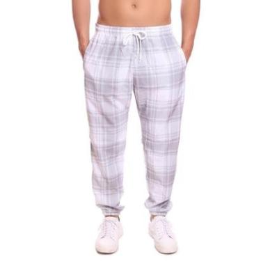 Imagem de Calça Masculina Tactel Casual Esportiva Xadrez 3 Bolsos-Masculino
