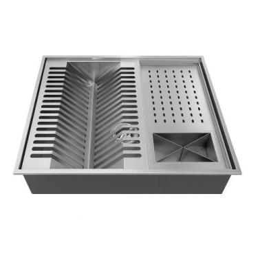 Imagem de Calha Úmida Gourmet Quadrada 50Cm Inox 304 Prata Brinovar