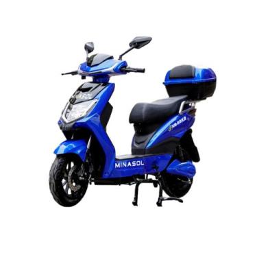 Imagem de Bicicleta Elétrica Azul Minasol Bivolt 1000W de potência, 48V, Carrega