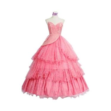 Imagem de Fantasia De Cosplay Glinda Rosa Para Adultos, Vestido Para Mulheres, F