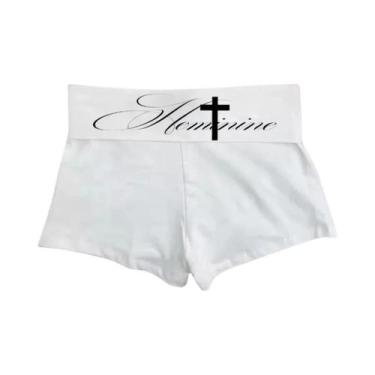Imagem de Shorts Brancos Slim Fit Para Mulheres, Estilo Coreano Y2K, Casual, Ver