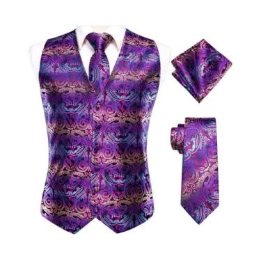 Imagem de Colete De Casamento Masculino Com Estampa Paisley Floral, Conjunto De 
