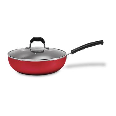 Imagem de Wok Com Tampa Brinox Saffron Antiaderente 3,55 Litros Ø 28 cm Vermelho