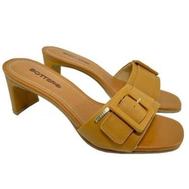 Imagem de Tamanco Couro Bottero Fivela Feminino - Caramelo - 34-Feminino