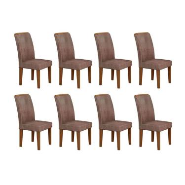 Imagem de Cadeira Sala De Jantar Lunara Kit 8 Un Capuccino/Animale Chocolate