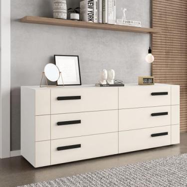 Imagem de Cômoda 6 Gavetas 150cm Com Design Elegante E Acabamento Em Pintura Uv 