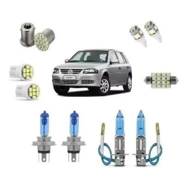 Imagem de Kit Lampada Super Branca Leds Farol E Milha Gol G2 G3 G4 - TIGER