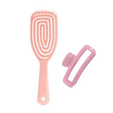 Imagem de Kit Escova Raquete Easy Flexi + Piranha Candy - ProArt Cor:Rosa, Rosa