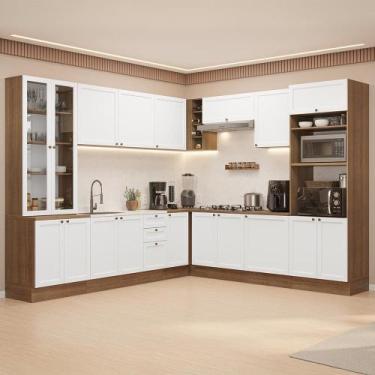 Imagem de Armário de Cozinha Completa de Canto 549 cm Rustic/Branco Vik Madesa 0