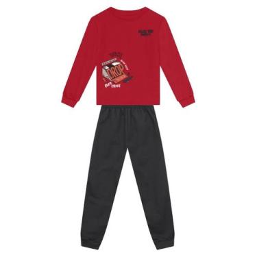 Imagem de Conjunto infantil menino em moletom de skate Brandili, 8, Bordô