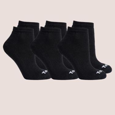 Imagem de Kit 3 Pares Meia Topper Confortável Cano Baixo, Preto, 33 a 38