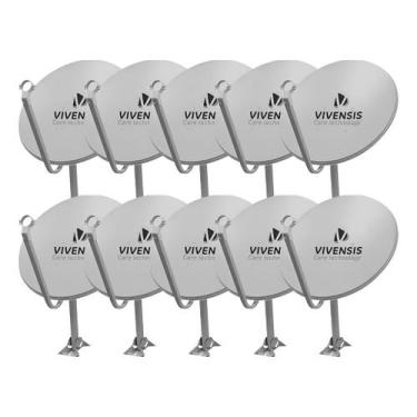 Imagem de Kit 10 Antena Vivensis Parabolica Digital 60cm Ku