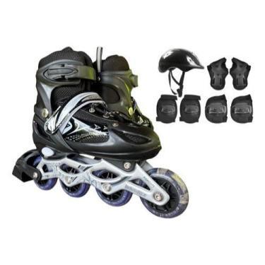 Imagem de Patins Inline Roller Semi Profissional Base Alumínio Abec 7 + KIT PROT