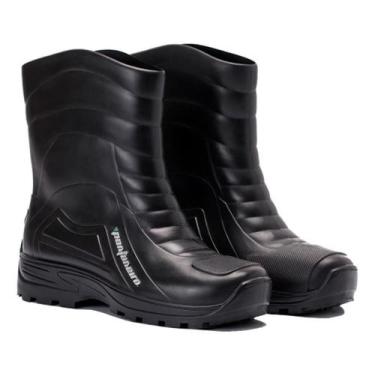 Imagem de Bota De Chuva Impermeável Pantaneiro Motoqueiro Cano Médio, Preto, 37/