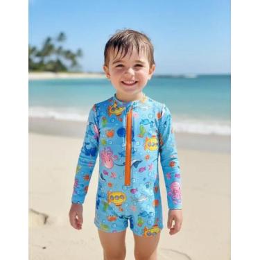 Imagem de Macaquinho Infantil Praia Piscina Bebê Proteção Solar UV50 Moda Verão 
