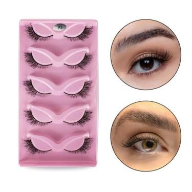 Imagem de Kit 5 Pares Cílios Postiços H3 Olhos de Gato Lifting Natural Olhos Maq