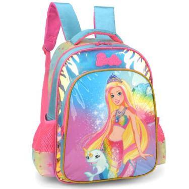 Imagem de Mochila De Costas Barbie Sereia Unicórnio Infantil Feminina
