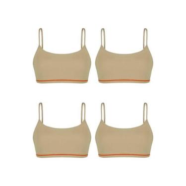 Imagem de Kit 4 Top Sutiã Básico Lobinha Sem Costura Menina Lupo, Nude, P