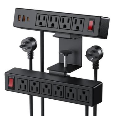 Imagem de Braçadeira de Mesa Power Strip VILONG 13 em 1 - 10 Tomadas AC e USB