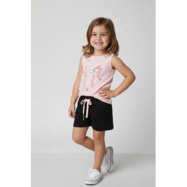 Imagem de Conjunto Verão Infantil Roupa Menina Regata e Shorts LaçoFresquinho Le