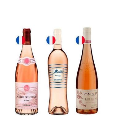 Imagem de Kit Vinhos Franceses Rosé Calvet, E.Guigal, Médités