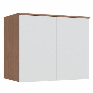 Imagem de Módulo Aéreo 2 Portas Requinte+ 100% MDF Marrom/Macadâmia/Branco Line 