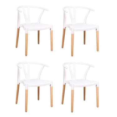 Imagem de Conjunto 4 Cadeiras Polipropileno Wishbone Yescasa Branco