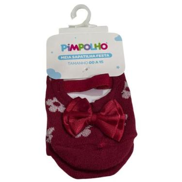 Imagem de Meia Sapatilha Bebê Festa 00-15 Pimpolho, Vermelho, 00-15