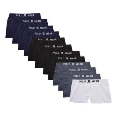Imagem de Kit 12 Cuecas Infantil Menino Boxer Microfibra Polo Wear, GG