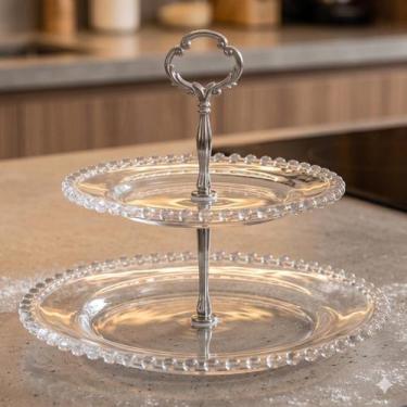 Imagem de Prato Duplo para Doces Pearl Cristal - Wolff, Cristal