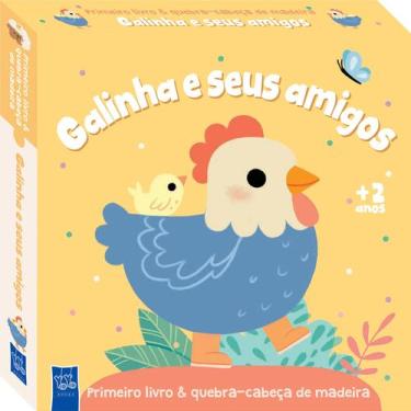 Imagem de Livro - Primeiro livro & quebra-cabeça de madeira - Galinha e seus ami
