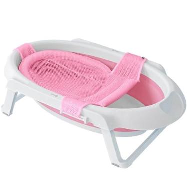 Imagem de Banheira Bebê Dobrável de 0 à 3 Anos Fechamento Compacto Smile Rosa Sa