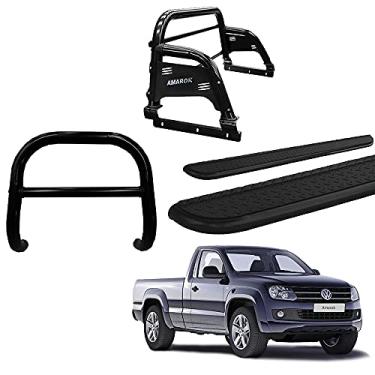 Imagem de Kit Quebra Mato+Estribo CHAPA+Santo H3 AMAROK CS PRETO