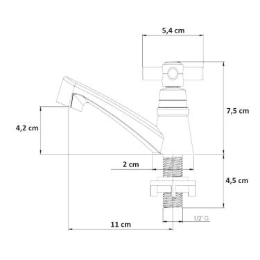 Imagem de Torneira Lavatório Banheiro Baixa Cromo Abs 1094 C-31 Vol