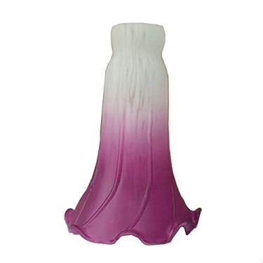 Imagem de MIXDOM Abajur de vidro soprado de flor de lírio, substituição de tulipa estilo Tiffany para luminárias de mesa e chão - ID de abertura 2,5 cm por diâmetro externo 4,5 cm