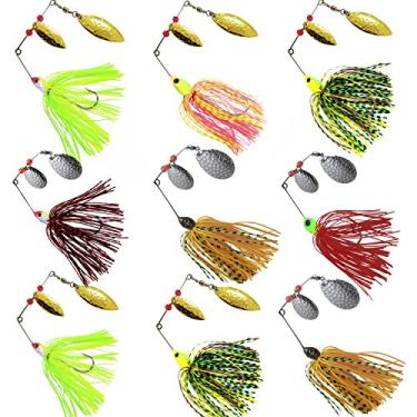 Imagem de Combo 9 Iscas Artificiais Pesca Esportiva Spinnerbait Spinner Bait Xuxinha Pescaria Tucunaré Robalo Black Bass Dourado Traíra Trairão Outlet Melhor Top