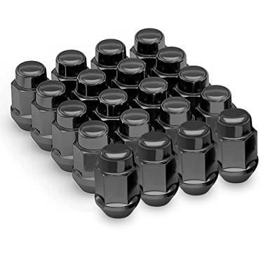 Imagem de 20 peças de porcas de bolota de bolota de 3,8 cm 12 x 1,5 fechada com extremidade fechada – Cone de assento – porca de parafuso de roda hexagonal de 19 mm para Acura Integra Buick Cadillac Chevy Chrysler Dodge Ford GMC Honda Hyundai LexusRicheer preto AM25760