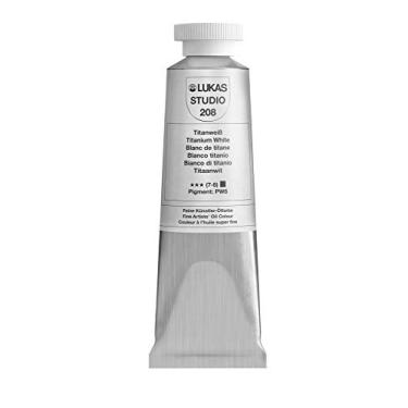 Imagem de LUKAS Tintas coloridas a óleo para artistas de estúdio - Tinta a óleo de alto pigmento feita com fichário natural para artistas, pinturas e muito mais! - [Branco Titânio - 37 ml]