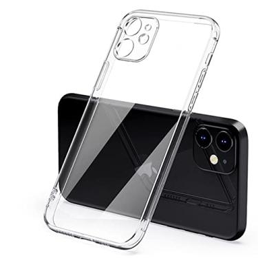 Imagem de Capa transparente de silicone de moldura quadrada de luxo para iPhone 11 12 13 14 Pro Max Mini X XR 7 8 Plus SE 3 Capa traseira transparente, transparente, para iPhone 6 6S Plus