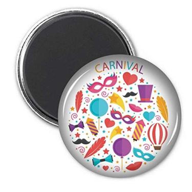 Imagem de Máscara de laço balão Carnaval Brasil Adesivo Ímã de Geladeira Decoração Emblema Presente