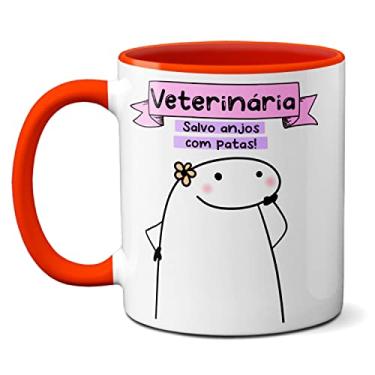 Imagem de Caneca Veterinária Salvo Anjos De Patas! Presente Fofo (Vermelha)
