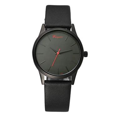 Imagem de Relógio feminino moda pulseira design minimalista preto ajustável couro genuíno quartzo japonês à prova d'água férias vestido de negócios relógios de pulso, Preto