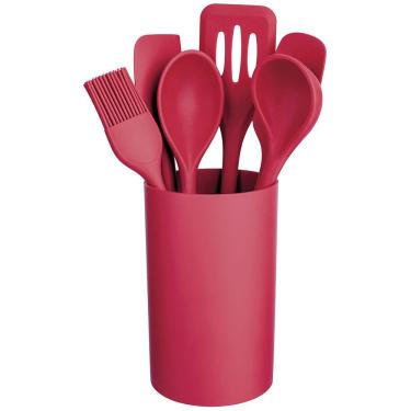 Imagem de Conjunto de Utensílios Euro Home com Suporte em Silicone e Nylon – 7 Peças
