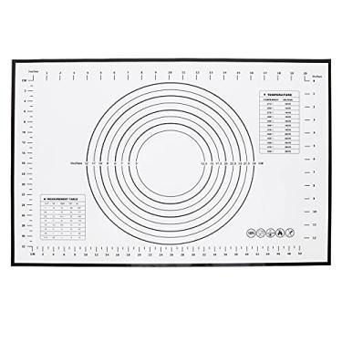 Imagem de Esteira de farinha de cozimento, esteira de pastelaria portátil multiuso com escala para massa de enrolar para cozinha para confeitaria para padaria (preto)