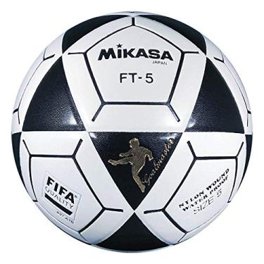 Imagem de Bola de futebol Mikasa FT5 Goal Master, preta/branca, tamanho 5