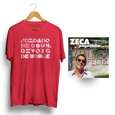 Imagem de Zeca Pagodinho CD Mais Feliz + Camiseta Soldado de Ogum Vermelha GG