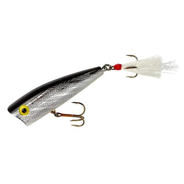 Imagem de Rebel Isca de pesca Pop-R Topwater Popper, prata/preta, Magnum Pop-R (14 ml), tamanho único, 7,6 cm