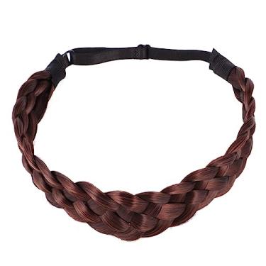 Imagem de LALAFINA Faixa de cabelo de trança cocar feminino trança de cabelo grosso tiara peruca argola de cabelo aro de cabelo de menina tecer Arco de cabelo rabo de cavalo chapelaria Senhorita