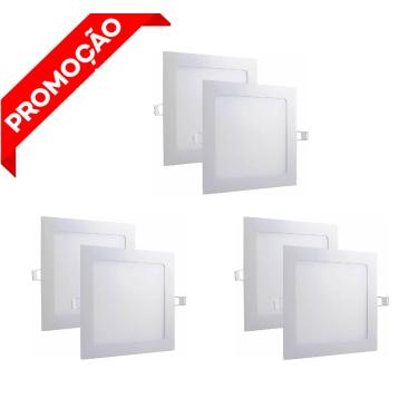 Imagem de Kit 6 Painel Plafon Luminaria Embutir Led Branco Frio 25w