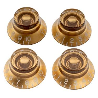 Imagem de Musiclily Pro Imperial Inch Size Knobs Guitarra Top Hat para EUA Estilo Les Paul, Dourado (4 Peças)